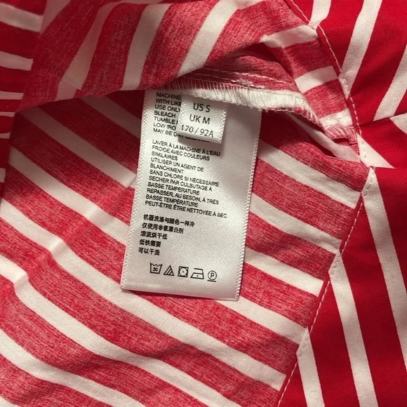 MAEVE “Kiana” red and white striped tie waist button down dress - Picture 5 of 9